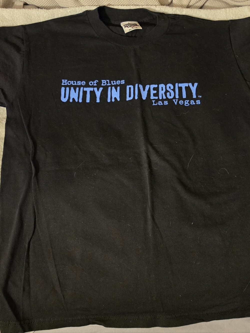 "Unity in Diversity" Black Crewneck T‑Shirt From The House Of Blues. Size Medium